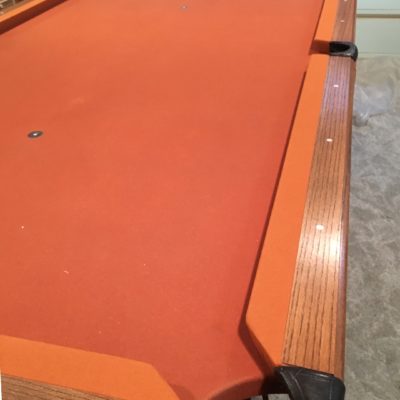 vintage Lowe 44" x 88" pool table with newer felt and accessories